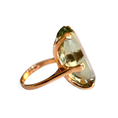 1960s Prasiolite Cocktail Ring Vintage