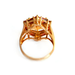 Citrine Hexagon Cocktail Ring