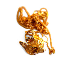 Vintage Jewellery Gold Fox Necklace