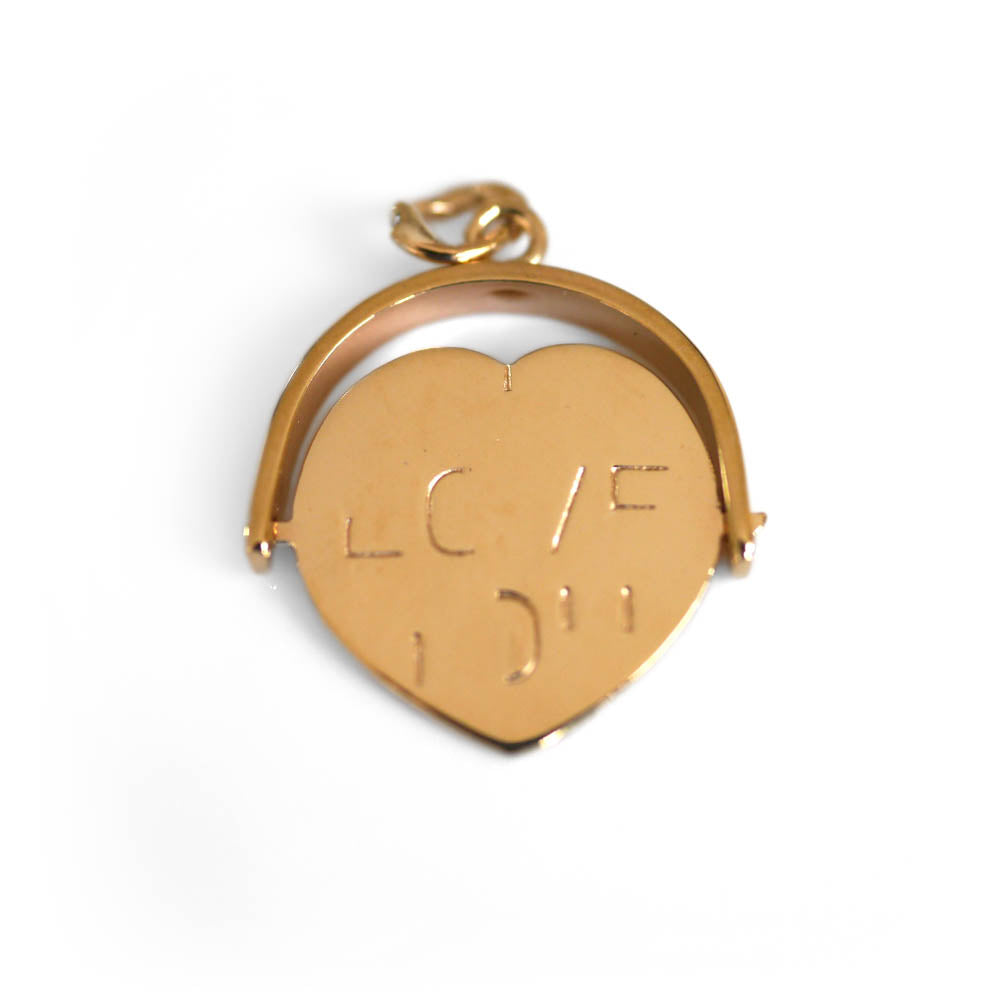 Gold Glorious Gold: Heart Spinner Pendant 1973