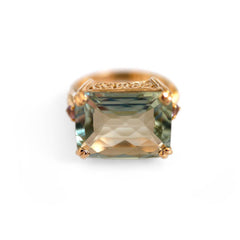 Gold Vintage Prasiolite Ring