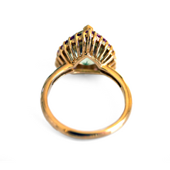 Pink & Green Trillion Tourmaline Dress Ring