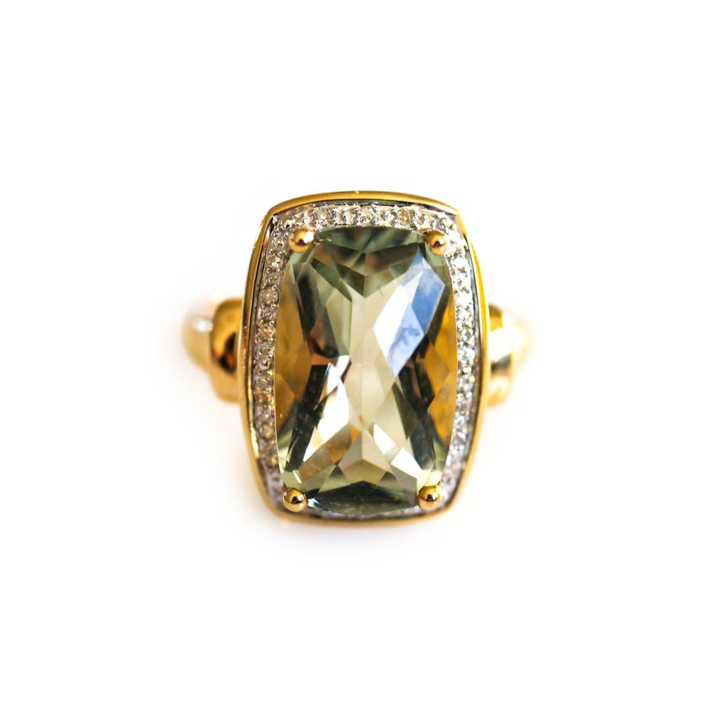 Prasiolite and Diamond Cocktail Ring 2007