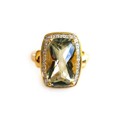 Prasiolite and Diamond Cocktail Ring 2007