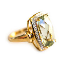 Prasiolite and Diamond Cocktail Ring 2007