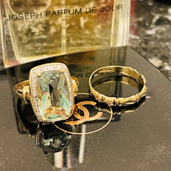Prasiolite and Diamond Cocktail Ring 2007