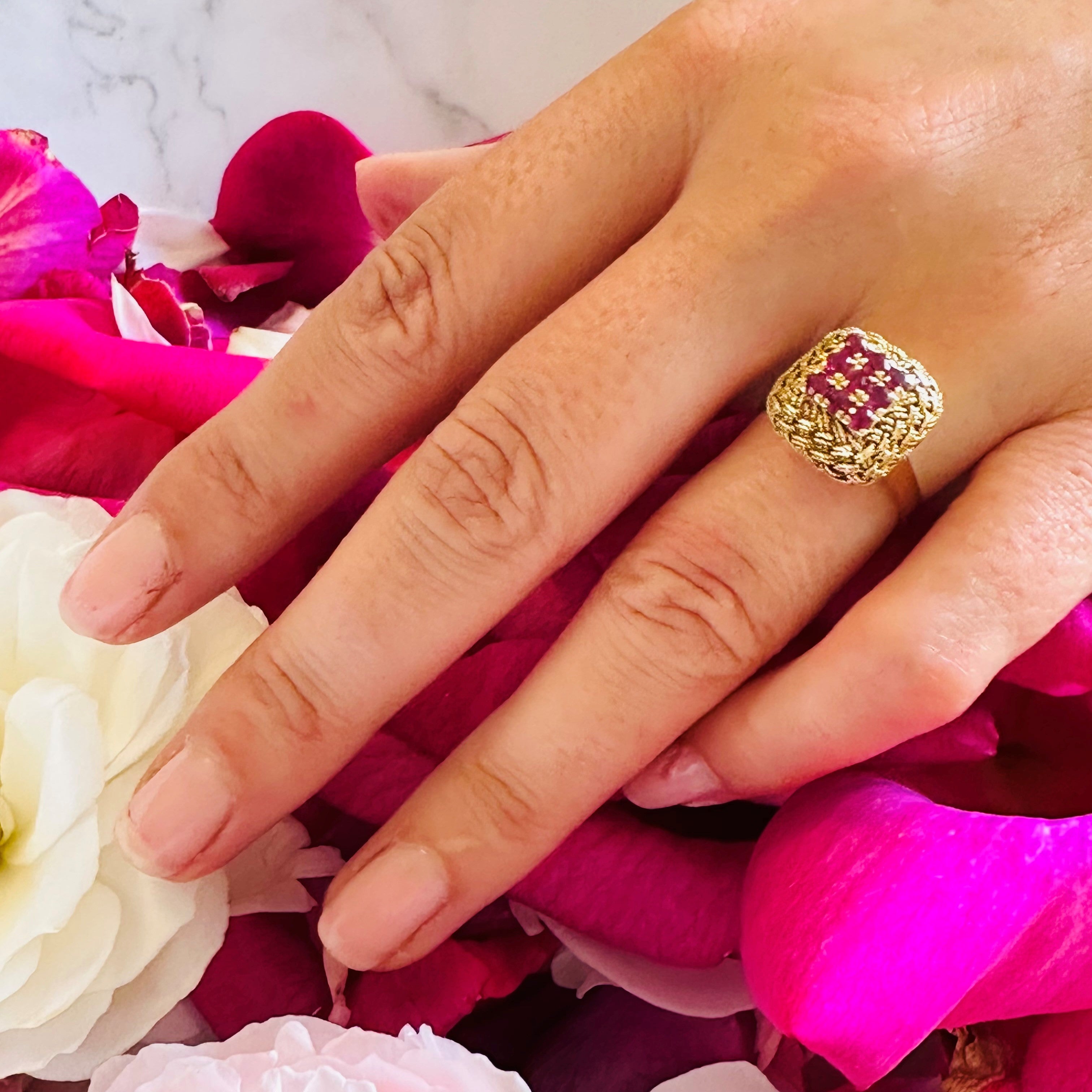 Radiant Ruby Rope Ring