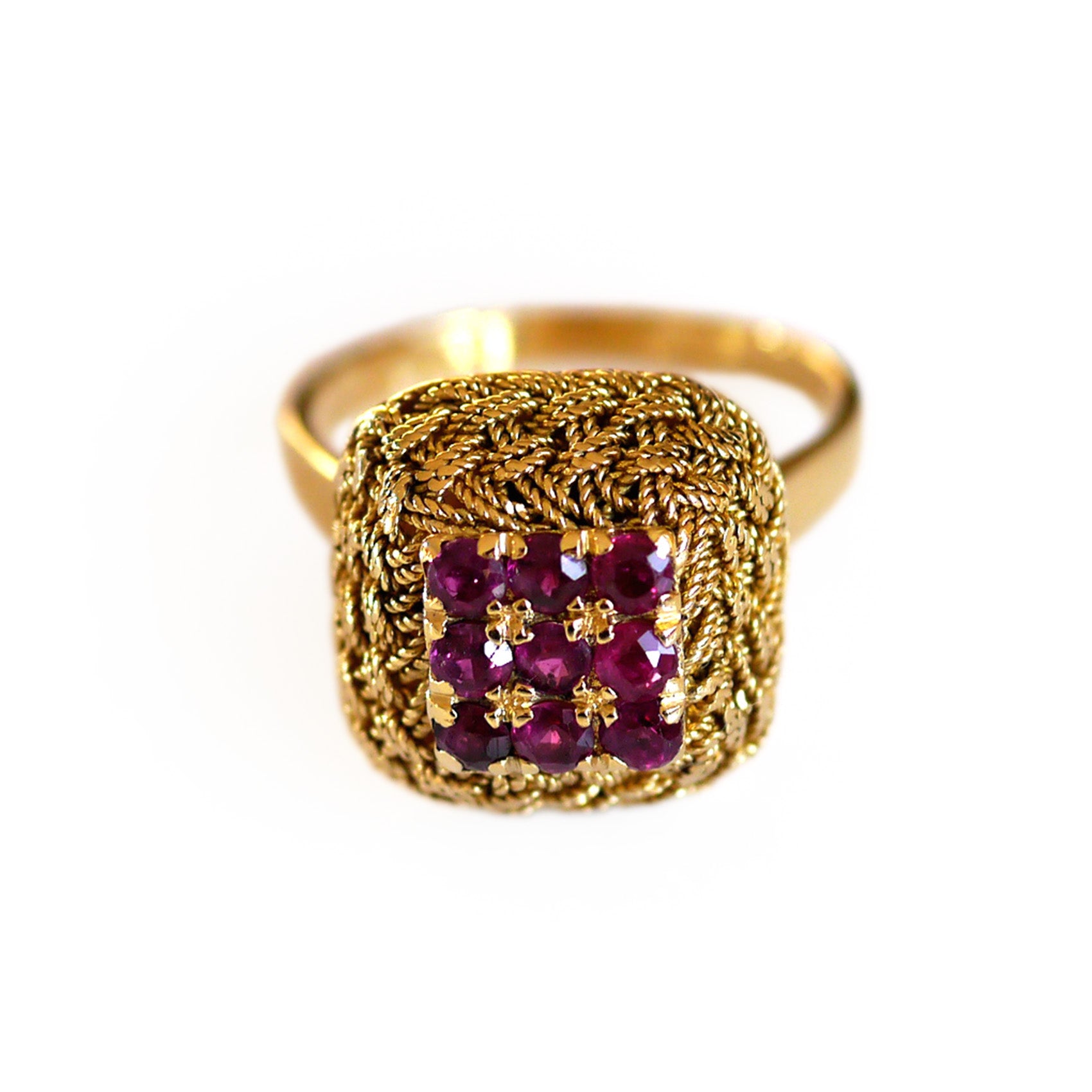 Vintage Ruby Rope Ring