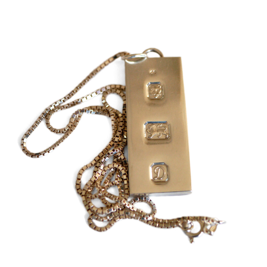 Vintage 1978 Silver Ingot Necklace