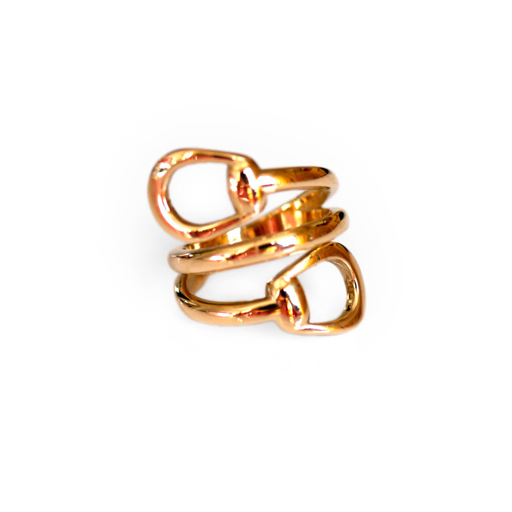 Gold Glorious Gold Stirrup Horsebit Ring