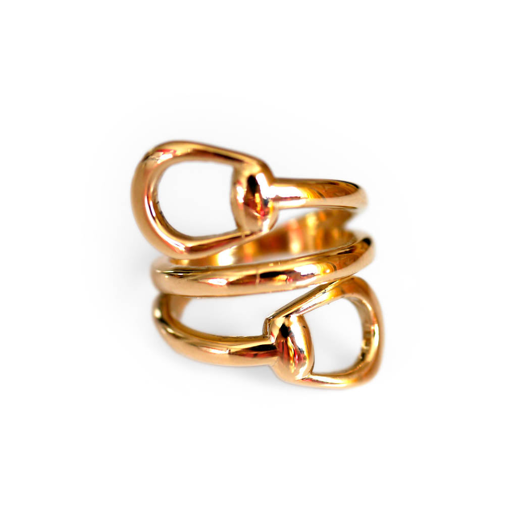 Gold Glorious Gold Stirrup Horsebit Ring