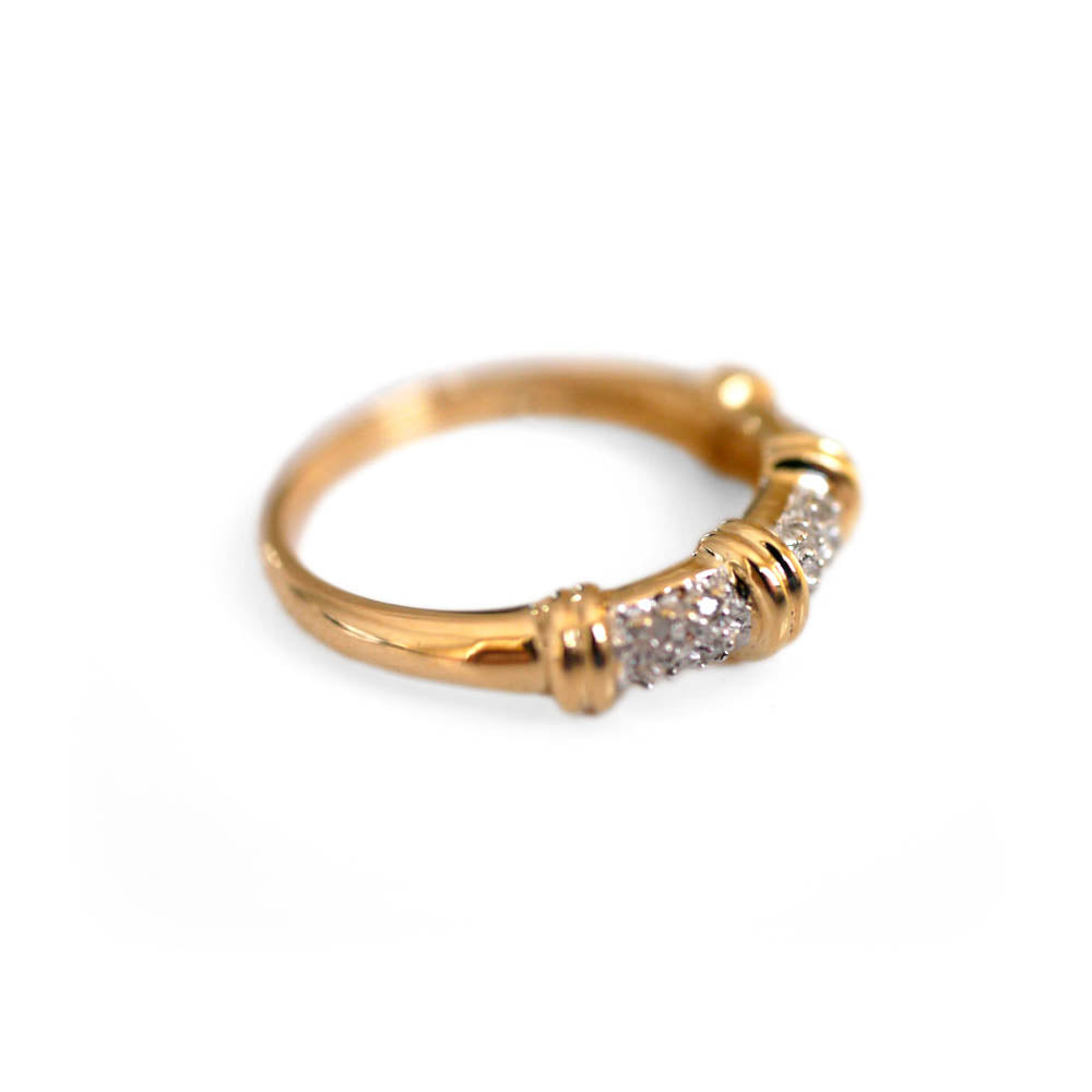 Diamond Bamboo Vintage Dress Ring