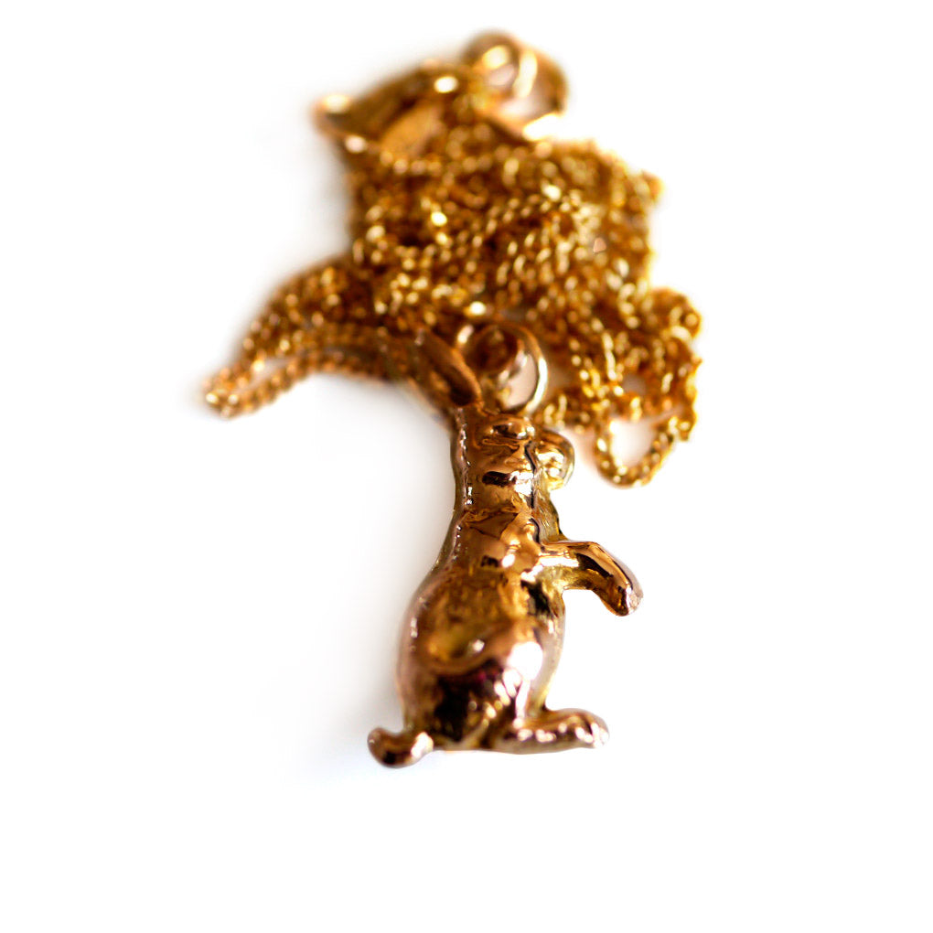 Vintage Hare Gold Charm