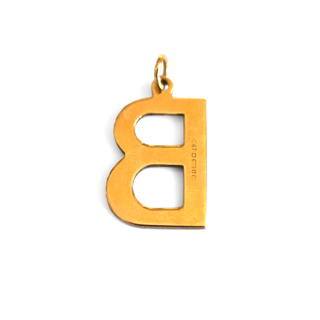 Gold Glorious Gold: Initial B Pendant 1977