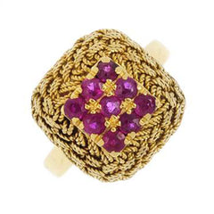 Ruby Vintage Rope Ring