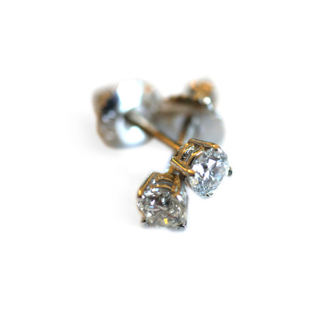 Diamond Solitaire Stud Screw Back