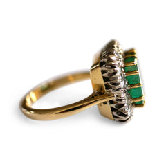 Enormous Emerald and Diamond Cocktail / Engagement Vintage Ring