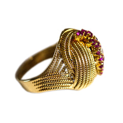 Ruby and Diamond Knot Cocktail Ring 1962