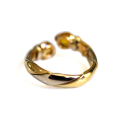 Yellow Sapphire Heart Bi- Gold Torque Ring