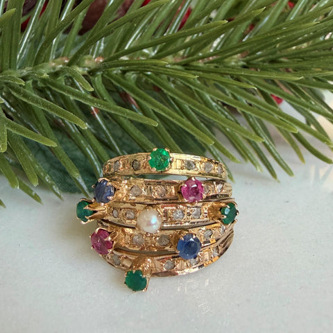 Carnival Gemset Cocktail Ring c.1960s