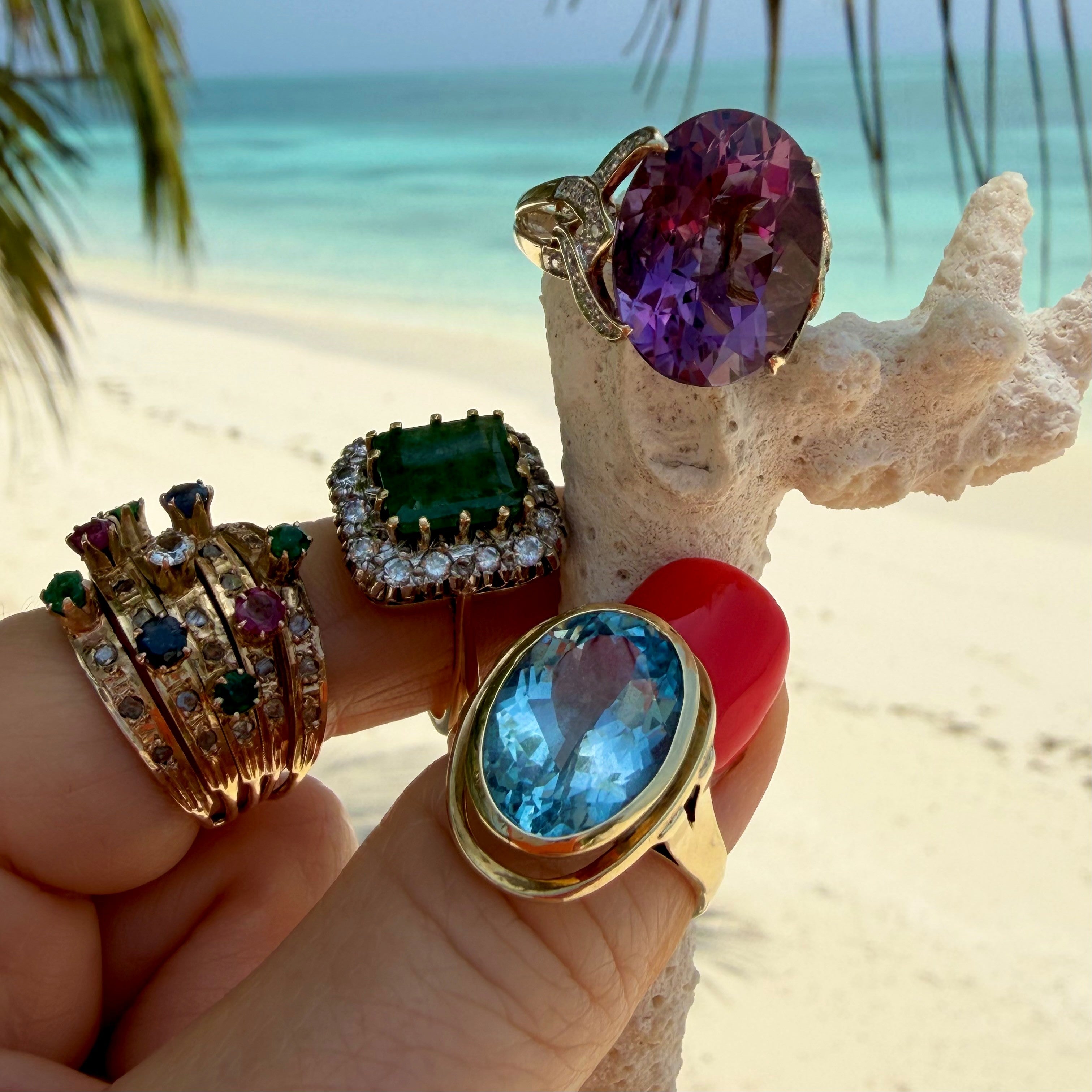 Enormous Amethyst and Diamond Cocktail Ring