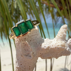 Emerald Trio and Diamond Ring 2000