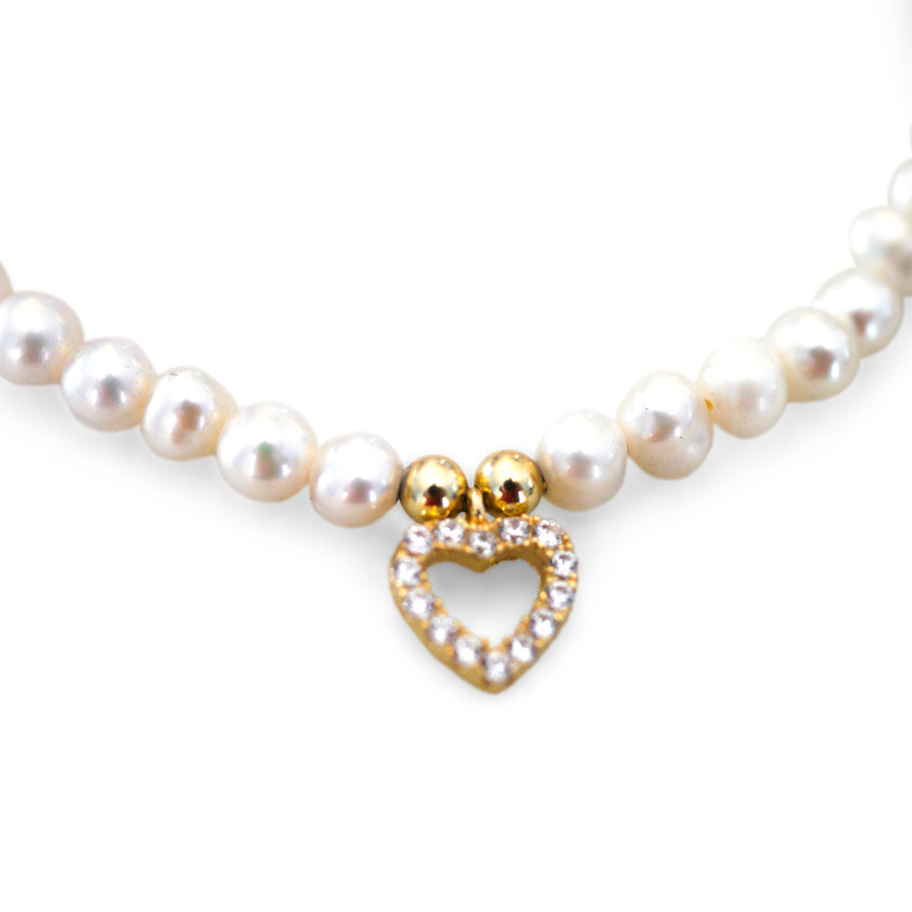 Silver Linings: Pearl and Heart Bracelet