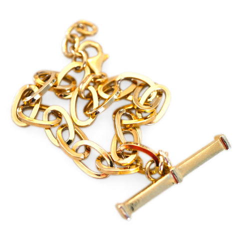 Silver Linings: Gold T-Bar Linked Bracelet