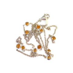 Citrine Silver Sautoir Necklace