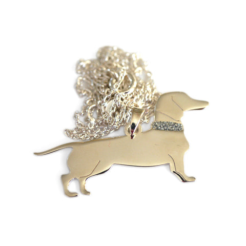 Silver Linings: Dachshund or Teckel Sterling Silver Necklace