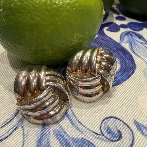 Silver Linings: Oversized Silver Knot Earrings c.1980s