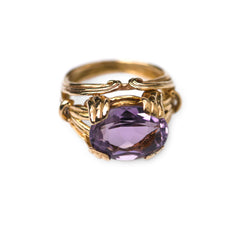 Amethyst Baroque Cocktail Ring 1961