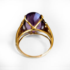 Enormous Amethyst and Diamond Cocktail Ring