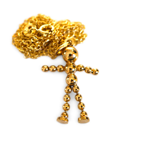 Articulated Gold Corndolly Boy Necklace