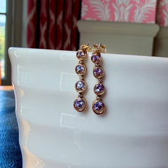 Articulated Tanzanite & Diamond Gold Earrings