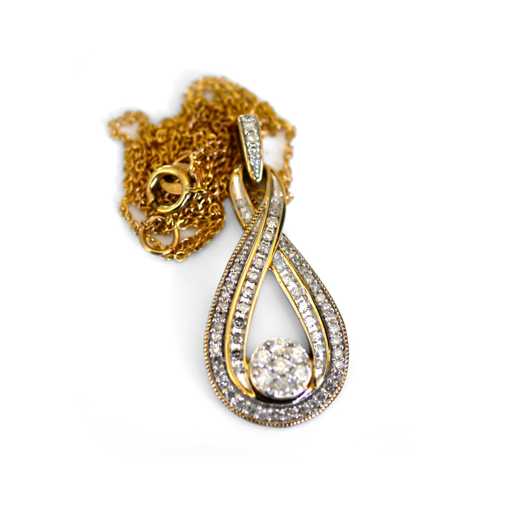 Articulated Diamond Twist Kinetic Pendant Necklace (0.50 carats)