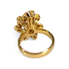 Barked Cool Coral Cocktail Ring c.1970s