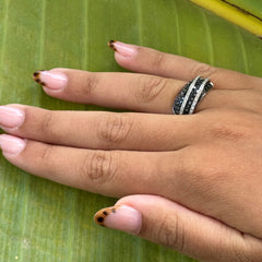 Black and White Diamond Dazzle Ring