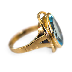 Blue Topaz Oval Opulence Cocktail Ring (12 Carats)