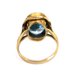 Blue Topaz Oval Opulence Cocktail Ring (12 Carats)