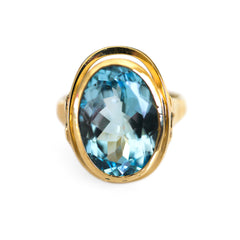 Blue Topaz Oval Opulence Cocktail Ring (12 Carats)