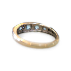 Blue Topaz and Diamond White Gold Half Eternity Ring