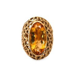 Citrine Honeycomb Colossal Cocktail Ring (7.5carats) 1970s