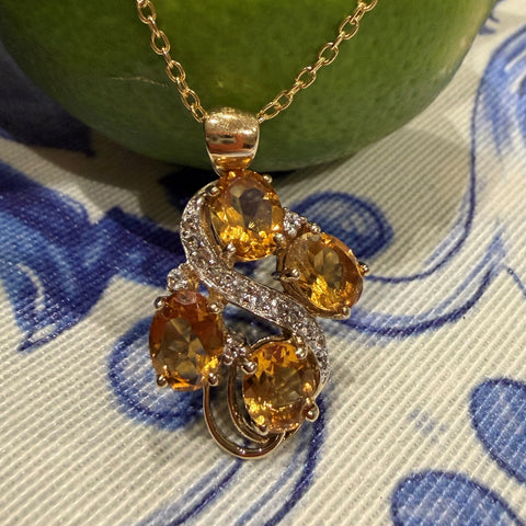 Citrine and Diamond Statement Necklace 2007