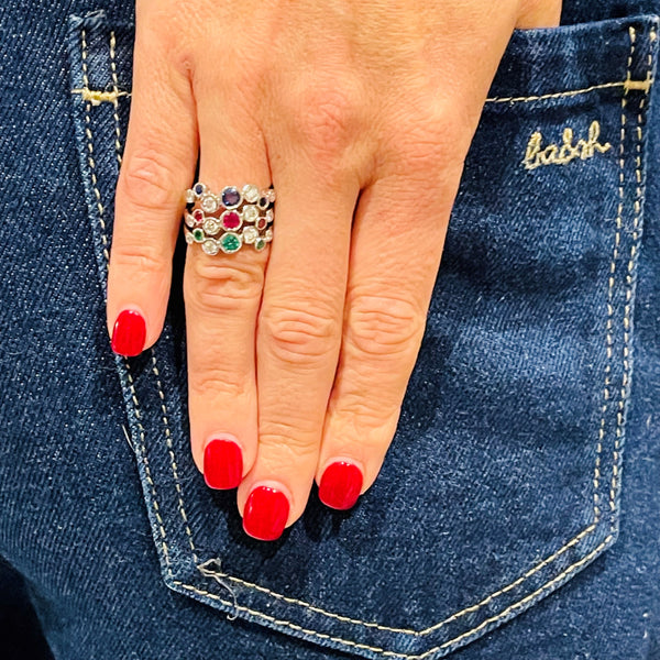 Sundance Stack Rings The Sundance Talisman White Gold Stacking Rings – Baroque Rocks