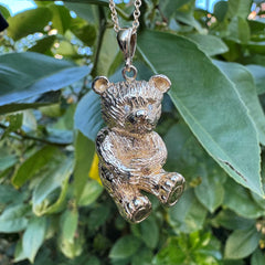 Diamond Eyed Gold Bear Necklace 1989