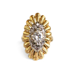 Diamond Fan Cocktail Ring c.1970s