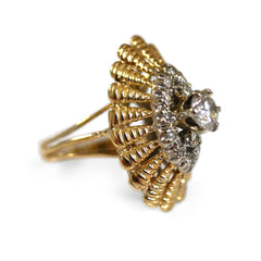 Diamond Fan Cocktail Ring c.1970s