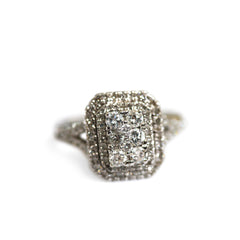 Diamond Halo White Gold Ring (0.50 Carats)