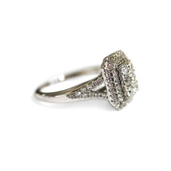 Diamond Halo White Gold Ring (0.50 Carats)